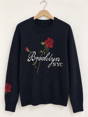 Old Navy SoSoft Brooklyn NYC Rose Sweater Men’s XL NWT
